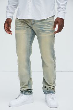 Available In Medium Wash. Slim Fit Stretch Denim 82% Cotton 16% Polyester 2% Spandex Disclaimer: Rhinestone Placement Will Vary. Disclaimer: Due To The Specialized Distressing & Wash Process, Each Garment Is Unique. Zip Fly Button Closure 5 Pocket Detail Beaded Stud Detail Imported | Mens Party Like A Rockstar Slim Jeans in Medium Wash size 36 by Fashion Nova Fitted Straight Leg Jeans With Rhinestones, Fitted Straight Leg Rhinestone Jeans, Fitted Denim Bottoms With Rhinestones, Trendy Fitted Jeans With Rhinestones, Casual Rhinestone Party Jeans, Fitted Medium Wash Bottoms With Rhinestones, Medium Wash Rhinestone Fitted Bottoms, Fitted Denim Jeans With Rhinestones, Casual Stretch Embellished Bottoms