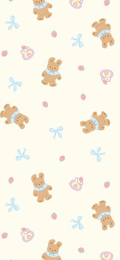 a wallpaper with teddy bears on it