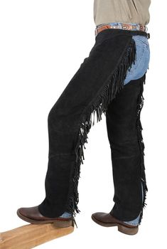 Western Boot Cut Chaps Quality suede leather fringe chaps with full length heavy duty zippers on each leg. Adjustable front and back buckles for a more secure fit. Specifications: Color: Brown (shade may vary slightly) Fringe Chaps, Cowgirl Chaps, Shotgun Chaps, Cowboy Chaps, Cowgirl Tuff Jeans, Western Chaps, Biker Outfit, Western Boot, Leather Fringe