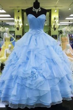 Luulla | Discover 's featured new arrival of clothing and fashion Ball Gown Elegant, Blue Ball Gown, Gown Elegant, Blue Ball Gowns, Gorgeous Prom Dresses, Sweetheart Prom Dress, Blue Ball, Quinceanera Dress, Ball Gown Dresses