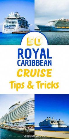 royal caribbean cruise tips and tricks on the side of a ship in the ocean with text overlay