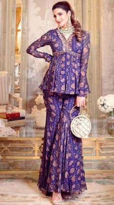 Sarara Dress, Indo Western Outfits For Women, Style Guru, Traditional Indian Outfits, Designer Party Wear Dresses