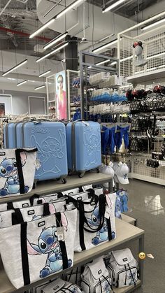 several bags are on display in a store