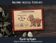 a bear themed baby shower is shown with the text, instant access to templates