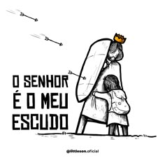 an image of a woman holding a child in her arms with the words, o sendor e o meu escudo