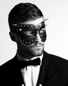 Modern Mask, Mens Evening Wear, Black Masquerade Mask, Masquerade Ball Party, Mens Masquerade Mask, Black Male Models, Metal Mask, Studs And Spikes