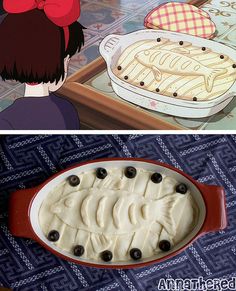 Herring and pumpkin pot pie (pre-cooked) from Kiki's Delivery Service - Ghibli food (Click image to see recipe) #anime #recipe Kiki's Delivery Service Food, Herring Pie, Pumpkin Pot Pie, Food Tutorials, Susanoo Naruto, Geek Food, Kiki Delivery, Kiki's Delivery Service