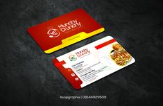 two business cards designed to look like food items