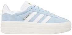 Gazelles Adidas, Clear Sky, Pastel Blue, Curator Style, Soft Suede, Adidas Women, White Leather