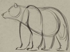 a drawing of a bear that is standing up