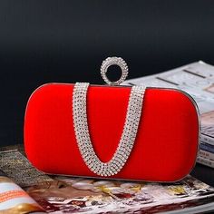 Fashion With Rhinestone Velvet Women’s Bags Evening Clutch Party Purse Handbags | eBay Party Purse Handbags, Pretty Handbags, Wedding Clutch Purse, Drawer Organization, Clutch Bag Wedding, Bag Flower, Crystal Bags, Wedding Clutch, Party Purse