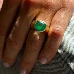 EMERALD DUNE RING – Starling Emerald Rings, Gem Shop, Zambian Emerald, Birthday Ring, Starling, Natural Glow, Flower Charm, Emerald Ring, Birthstone Ring