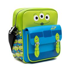 Embrace the whimsical charm of Toy Story with the Disney Vegan Leather Crossbody Bag. Crafted with meticulous attention to detail, this stylish accessory features an eye-catching Alien bodice and stacked alien design in vibrant green and blue hues. Made from high-quality vegan leather, this bag combines fashion with an eco-conscious mindset, making it perfect for those who value both style and sustainability. The spacious front pocket offers convenient storage for your essentials, ensuring that Toy Story Gifts, Toy Story Alien, Alien Design, Meeting Friends, Chain Belts, Pixar Toys, Leather Collar, Vibrant Green, Eco Conscious