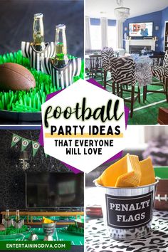 Super Bowl Party Ideas For Adults Lsu Football Party, Super Bowl Birthday Party, Football Food Ideas, Football Party Printables, Football Shaped Foods, Football Party Appetizers, Super Bowl Party Ideas, Football Party Ideas, Snack Stadium