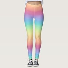 Pastel Rainbow Ombre Leggings #rainbow #leggings #women Fashion Transformation, Gothic Leggings, Rainbow Leggings, Designer Leggings, Rainbow Ombre, Ombre Leggings, Coloured Feathers, Watercolor Ombre, Orange Leggings