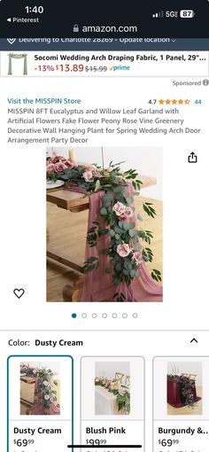 an image of a flower shop page on the app store's mobile website,