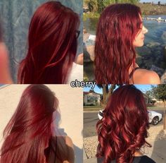 Cherry red hair color inspo Cherry Red Hair Color, Red Hair Trends, Dark Brunette Hair, Cute Hair Colors