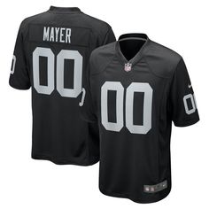 Represent your favorite team and player by grabbing this Michael Mayer 2023 NFL Draft Pick Game Jersey from Nike. Complete with the Las Vegas Raiders trademark colors and graphics you love, this jersey is the best way to show support for the Las Vegas Raiders for seasons to come! Black Jersey For Game Day, Black Fan Apparel Jersey For Game Day, Black Number Print Top For Game Day, Black Tops With Number Print For Football Season, Nike Team Jersey, Sportswear Jersey With Team Logo For Sports Season, Team-colored Jersey For Fan Gear, Team Logo Jersey For Sports Season, Sporty Team Logo Jersey For Football Season