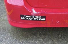 this is the back of my car sticker on it's rear bumper cover