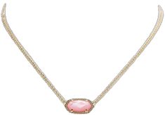 Elegant Pink Gold Adjustable Necklace, Elegant Adjustable Pink Gold Necklace, Elegant Pink Jewelry With Gold Chain, Pink Jewelry With Gold Chain, Elisa Pendant Necklace, Kendra Scott Elisa, Dichroic Glass, Dillard's, Gold Pendant Necklace