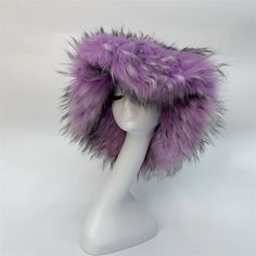 Scene: party Material: Fur Hat Aesthetic, Fur Hats, Bucket Hat Women, Faux Fur Hat, Vest Blouse, Hats Fashion, Romantic Goth, High Fashion Outfits, Purple Outfits