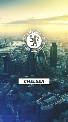 an aerial view of a city with the words chelsea on it