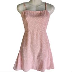 Gb Soft Pink Ivory Polka Dot Style Dress Size L New With Tags. With Adjustable Straps. Side Hidden Zipper. Super Light Weight Perfect For A Spring Summer Outfit. Sold As Is. Add To A Bundle And Save In Shipping Costs Orange Sundress, Polka Dot Style, Green Polka Dot Dress, Pink Evening Gowns, Green Cocktail Dress, Polka Dots Fashion, Striped Sweater Dress, Cocktail Dress Wedding, Pink Ivory