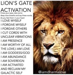 a lion's face with the words lions gate activation in front of it