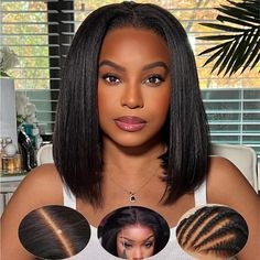 ※Wigs Style: Lace Closure Wigs Yaki Straight Hair Wig ※Wigs Size: 7×5 Pre-Cut Lace Bob Wig ※Hair Material: 100% Human Hair Wig Without Chemical Processed ※Hair Color: Natural Black Color ※Cap Size: Cirumference:22-22.5 inches; Front to nape: 13.5 inches; Ear to ear: 15.25 inches ※Texture: Straight Hair wigs, Natural Hair line, Soft, Comb Easily, Minimal Shedding, No Tangling ※Shipment: USPS Express 2 business days; USPS 3-5 business days; DHL/ UPS 4-5 business days; To the UK/ Canada 4-5 business days; ※Special Features: Can be restyled, bleached And dyed Wig Beginner, Normal Style, Curly Human Hair Wig, Straight Bob, Human Wigs, Bleach Dye, Surprise Box, Short Bob Wigs, Hair Sale