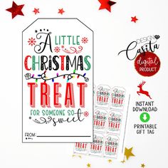 a little christmas treat for someone so sweet with free printables and gift tags