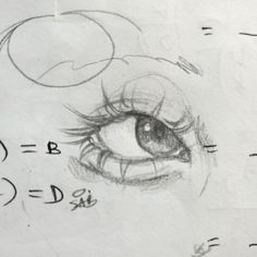 a drawing of a woman's eye with numbers on it