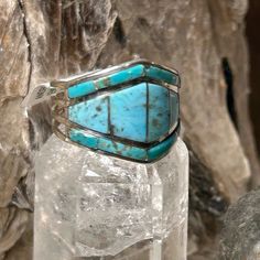 Nwt Andrew Enrico Navajo Handmade Ring Sterling Kingman Turquoise Ring $175 Sz. 9 Hallmarked Absolutely Beautiful And Incredibly Well Made Stunner Kingman Turquoise, Women Artisans, Silver Blue, Sterling Ring, Artisan Jewelry, Handmade Ring, Blue And Silver, Turquoise Ring, Turquoise