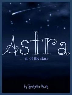 the title for astral, written in white on a dark blue background with stars