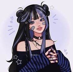 Witchy Character Design, Character Design Inspiration Ideas, Goth Kawaii Art, Character Inspo Art, Female Character Design Brunette, Cute Drawlings, Girls Drawing, Character Girl