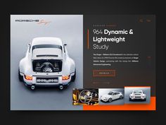 an image of a car brochure with the title porsche 944 dynamic & light weight study