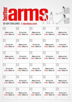 an image of a calendar with the words arms in red and white on it, as well as images of people doing different activities