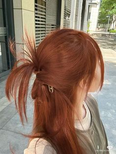 Carrot Color Hair, Curly Orange Hair Aesthetic, Carrot Red Hair, Should I Dye My Hair Red, Ginger Hair Color On Tan Skin, Korean Hair Colour Ideas, Cute Unique Hairstyles For Long Hair, Natural Red Dyed Hair, Dark Orange Hair Dye