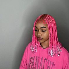 Pink Box Braids, Lemonade Braids, Braided Hairstyles For Black Women Cornrows, Big Box Braids Hairstyles, Box Braids Hairstyles For Black Women, Braided Cornrow Hairstyles, Cute Box Braids Hairstyles, Quick Braided Hairstyles