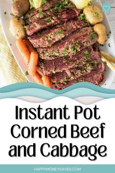 Instant Pot Corned Beef is the PERFECT St. Paddy’s Day meal. Juicy beef, cabbage, carrots, and potatoes make an easy, delicious dinner ready in 90 minutes!