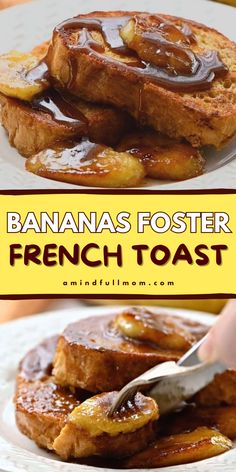 Looking for a Mother's Day brunch recipe? Try this Banana Foster French Toast! This decadent French toast recipe is made with a caramelized banana topping and a rich rum sauce. It also makes a great Easter brunch idea! Banana Foster French Toast, Mothers Day Brunch Ideas, Banana Topping, Banana Foster, Rum Sauce, Bananas Foster French Toast, Caramelized Banana, Classic French Toast, Mom Recipes