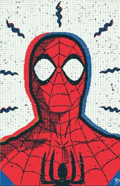 the spider man is depicted in this cross stitch pattern