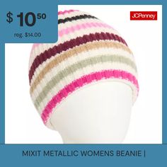 Keep your head cozy during the cooler months with this women's casual knit beanie in a go-with-everything cream hue. Base Material: 100% PolyesterCare: Dry Flat, Hand WashCountry of Origin: Imported Casual Pink Beanie For Spring, Pink One Size Beanie For Spring, Multicolor Beanie Cap For Winter, Adjustable Cream Beanie, Pink Spring Beanie One Size, Womens Beanie, Pink Beanie For Cold Weather, One Size, Women's Beanie, Women's Casual