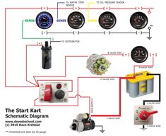 the start kart schematic diagram shows how to wire up an automatic starter