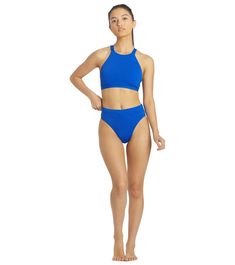 JOLYN Women's Zoe Solid Bikini Bottom at SwimOutlet.com Poolside High Waist Bra-friendly Tankini, Summer Swimwear With Smoothing Short Length, Summer Smoothing Swimwear Short Length, Stretch Tankini With Contoured Waistband For Poolside, Fitted High Rise Swimwear For The Pool, Stretch Tankini With Contoured Waistband For Beach Season, Fitted High Rise Swimwear For Pool, High Waist Smoothing Tankini For Beach, High-cut Leg Swimwear With Seamless Construction For Beach