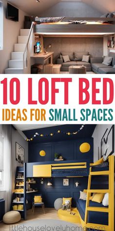 loft bed ideas for small spaces that are easy to build and fun to do in the living room