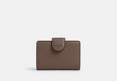 Medium Corner Zip Wallet | COACH OUTLET Crumpled Receipt, Brown Wallet, Large Wallet, Coach Outlet, Zip Wallet, You Bag, Chocolate Brown, Wallets For Women, Calf Leather