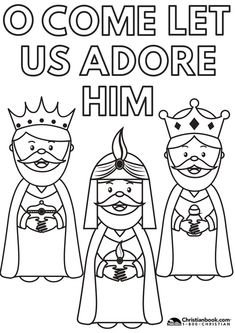 the three wise men coloring page for children to color and print out with their names