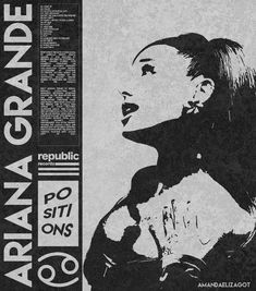 a black and white image of a woman's face with the words grandma grande