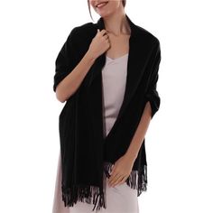 New! Women's Black Scarf Pashmina Shawls Wraps For Evening Dress Bridal Winter Warm Long Large Scarves - Made Of High Quality Material, Soft And Cozy, And Good Hand Feel Like Cashmere Scarf.This Pashmina Scarf Is Perfect For A Chilly Outdoor Night In Winter. -Size: Length 77" (71"+3" Fringes Each Side), Width 26". Weight:9.1ounces. The Oversized Scarf Can Be Wore As A Scarf, Shawl Or Wrap For Women. - Pashmina Shawls Usage: The Scarf Is Ideal As A Shawl Wrap For Evening Dresses Or Wedding Party, Cashmere Winter Scarf, Black Shawl, Large Scarf, Black Scarf, Dress Bridesmaid, Bridesmaid Wedding, Pashmina Shawl, Pashmina Scarf, Warm Scarf