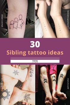 some people with tattoos on their arms and legs are shown in this collage, which includes